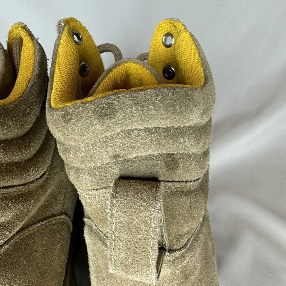 Aqua Haly Platform Tan Suede Leather Round Toe lace-up Hiking Boots Wms Sz 10.5 - Picture 4 of 8